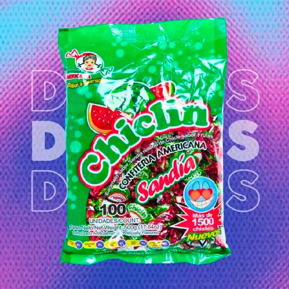 1 Bolsa de Chiclin Sandia 100und confites centro americanos