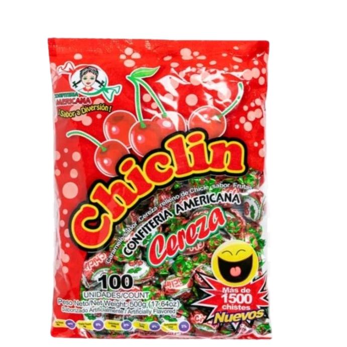 1 Bolsa de Chiclin sabor Cereza 100und confites centro americanos