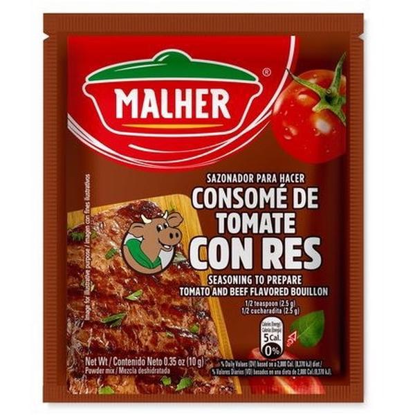 1 Tira De 12 Sobres de Sazonadoe para hacer Consomé de Tomate Con Res Mescla en polvo 10g