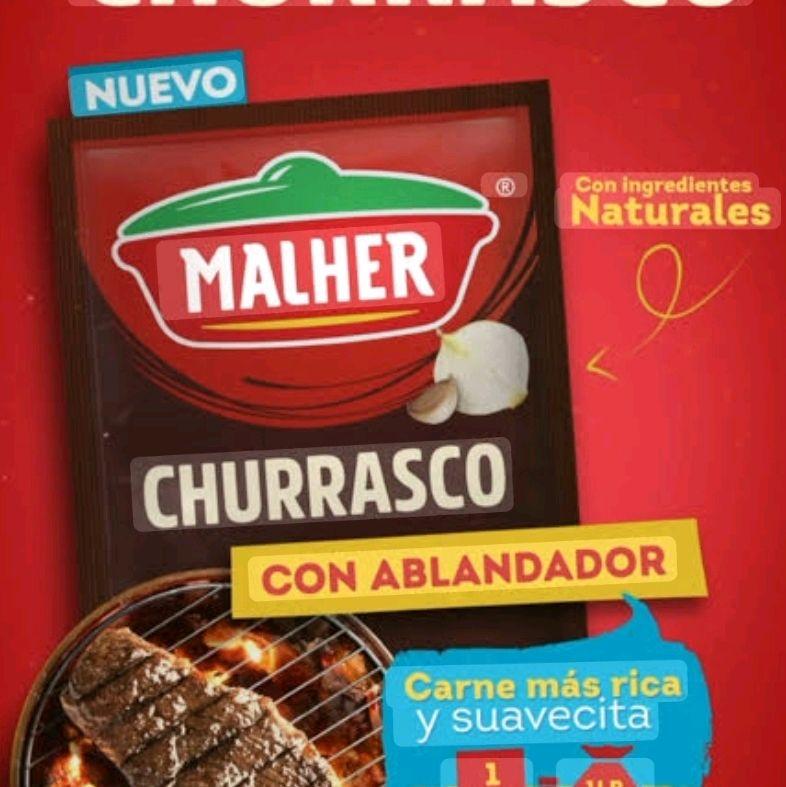 1 Tira De 12 Sobres de Sazonador Churrasco Melher con Ablandador Mescla en polvo 10g